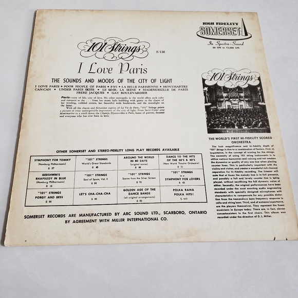 I Love Paris by 101 Strings vintage vinyl record - Picture 2 of 4